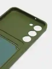 Зелёный хаки силиконовый чехол для Samsung Galaxy S23 Plus, S23+ (Самсунг Галакси С23 Плюс), с карманом