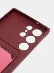 Тёмно-бордовый чехол для Samsung Galaxy S23 Ultra (Самсунг Галакси С23 Ультра), силиконовый, с карманом