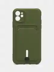 Зелёный хаки силиконовый чехол для Apple  iPhone 11 (Айфон 11), чехол на айфон 11 с карманом