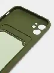 Зелёный хаки силиконовый чехол для Apple  iPhone 11 (Айфон 11), чехол на айфон 11 с карманом