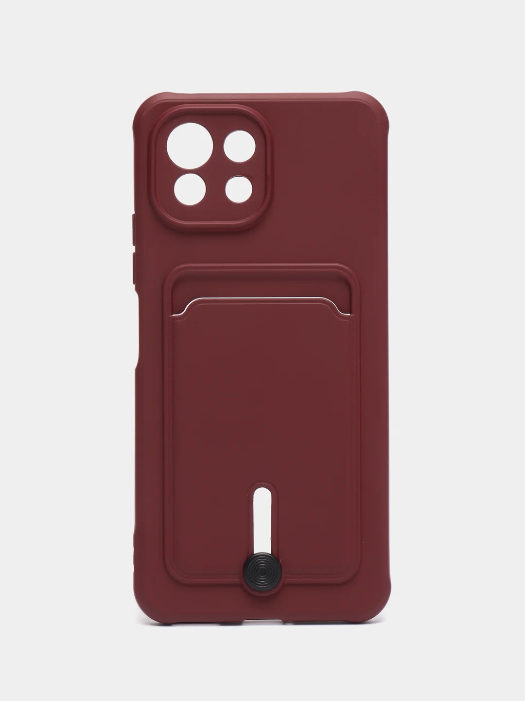 Тёмно-бордовый чехол для Xiaomi Mi 11 Lite / Mi 11 Lite 5G NE ( Ми 11 Лайт )с карманом для карт