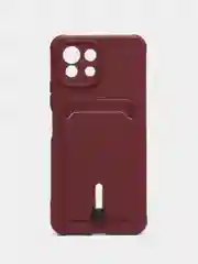Тёмно-бордовый чехол для Xiaomi Mi 11 Lite / Mi 11 Lite 5G NE ( Ми 11 Лайт )с карманом для карт
