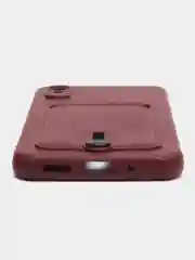 Тёмно-бордовый силиконовый чехол для Xiaomi Redmi 9A (Редми 9А) с карманом для карты, защита камеры