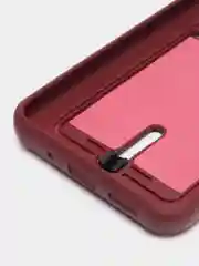 Тёмно-бордовый силиконовый чехол для Xiaomi Redmi 9A (Редми 9А) с карманом для карты, защита камеры