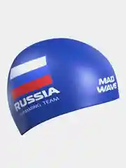 Синий силиконовая шапочка для плавания Swimming Team Mad Wave