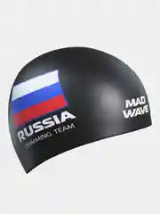 Черный силиконовая шапочка для плавания Swimming Team Mad Wave
