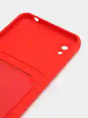 Красный силиконовый чехол для Xiaomi Redmi 9A (Редми 9А) с карманом для карты, защита камеры