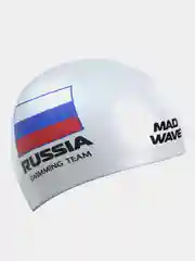 Белый силиконовая шапочка для плавания Swimming Team Mad Wave