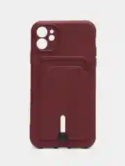 Тёмно-бордовый силиконовый чехол для Apple  iPhone 11 (Айфон 11), чехол на айфон 11 с карманом
