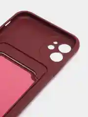 Тёмно-бордовый силиконовый чехол для Apple  iPhone 11 (Айфон 11), чехол на айфон 11 с карманом