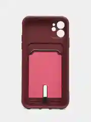 Тёмно-бордовый силиконовый чехол для Apple  iPhone 11 (Айфон 11), чехол на айфон 11 с карманом