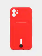 Красный силиконовый чехол для Apple  iPhone 11 (Айфон 11), чехол на айфон 11 с карманом