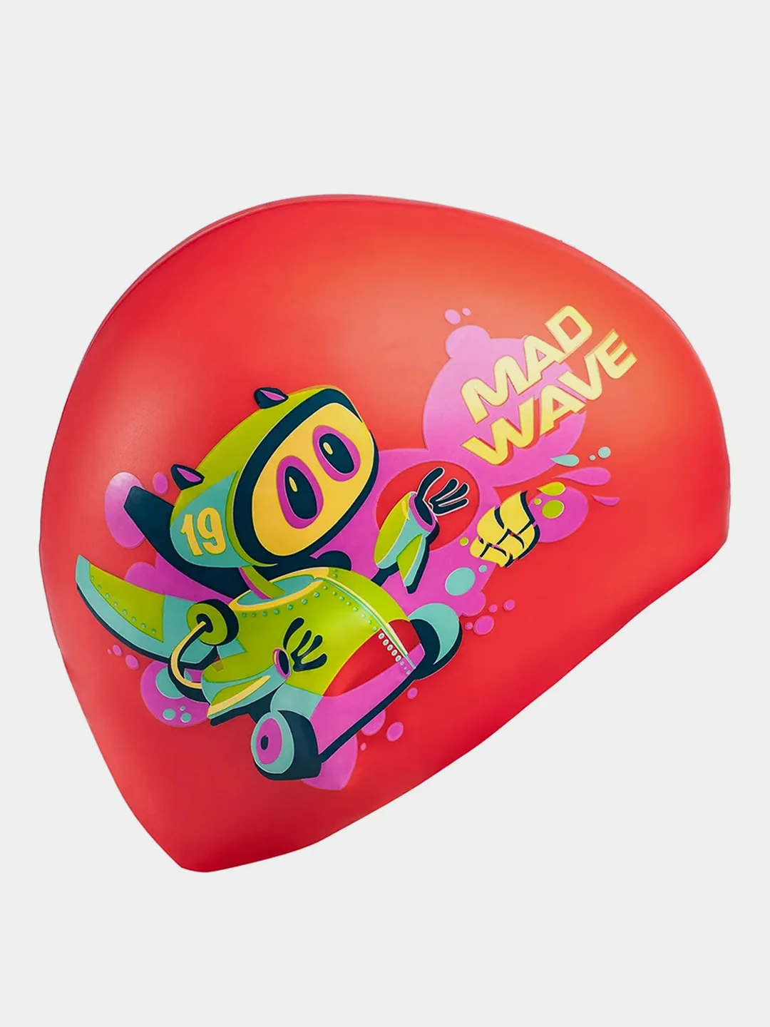 Зеленый юниорская силиконовая шапочка MAD BOT Mad Wave