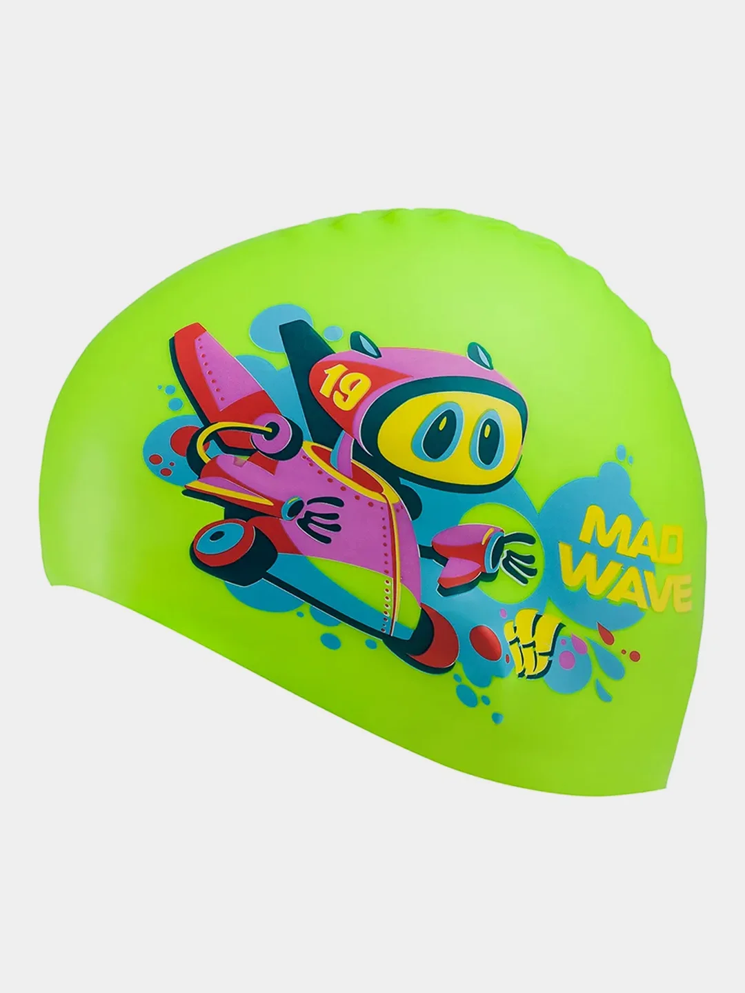 Зеленый юниорская силиконовая шапочка MAD BOT Mad Wave