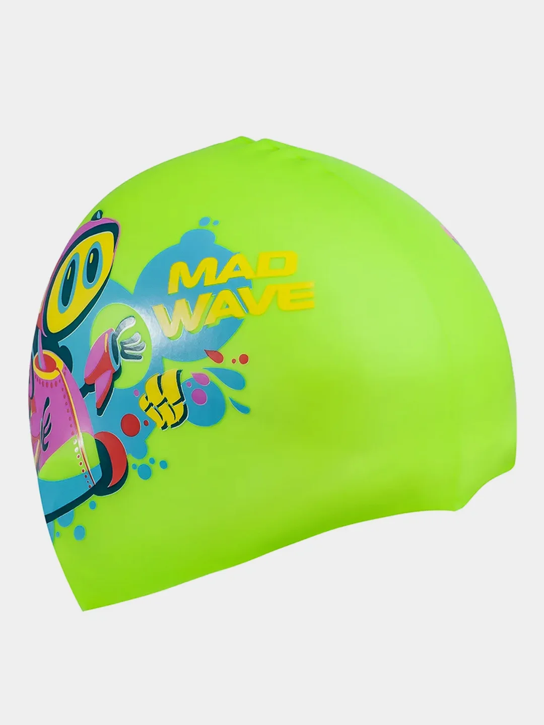 Зеленый юниорская силиконовая шапочка MAD BOT Mad Wave