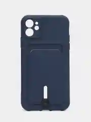 Темно-синий силиконовый чехол для Apple  iPhone 11 (Айфон 11), чехол на айфон 11 с карманом