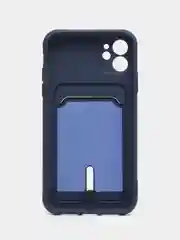 Темно-синий силиконовый чехол для Apple  iPhone 11 (Айфон 11), чехол на айфон 11 с карманом