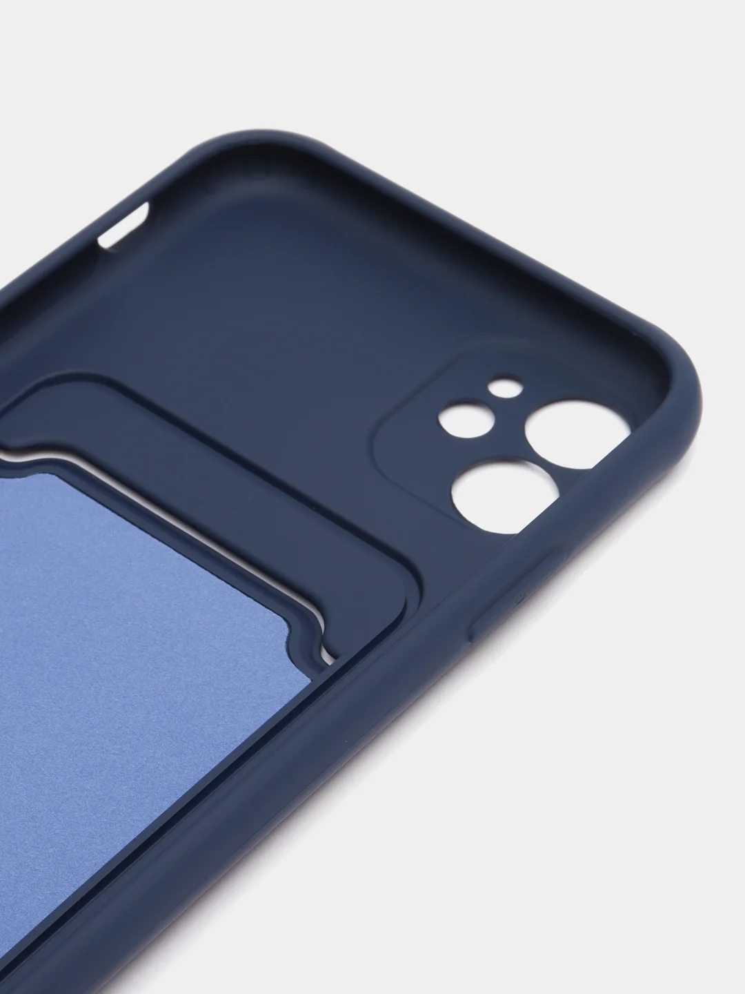 Темно-синий силиконовый чехол для Apple iPhone 11 (Айфон 11), чехол на айфон 11 с карманом