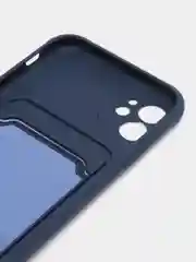 Темно-синий силиконовый чехол для Apple  iPhone 11 (Айфон 11), чехол на айфон 11 с карманом