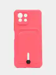Фуксия чехол для Xiaomi Mi 11 Lite / Mi 11 Lite 5G NE ( Ми 11 Лайт )с карманом для карт