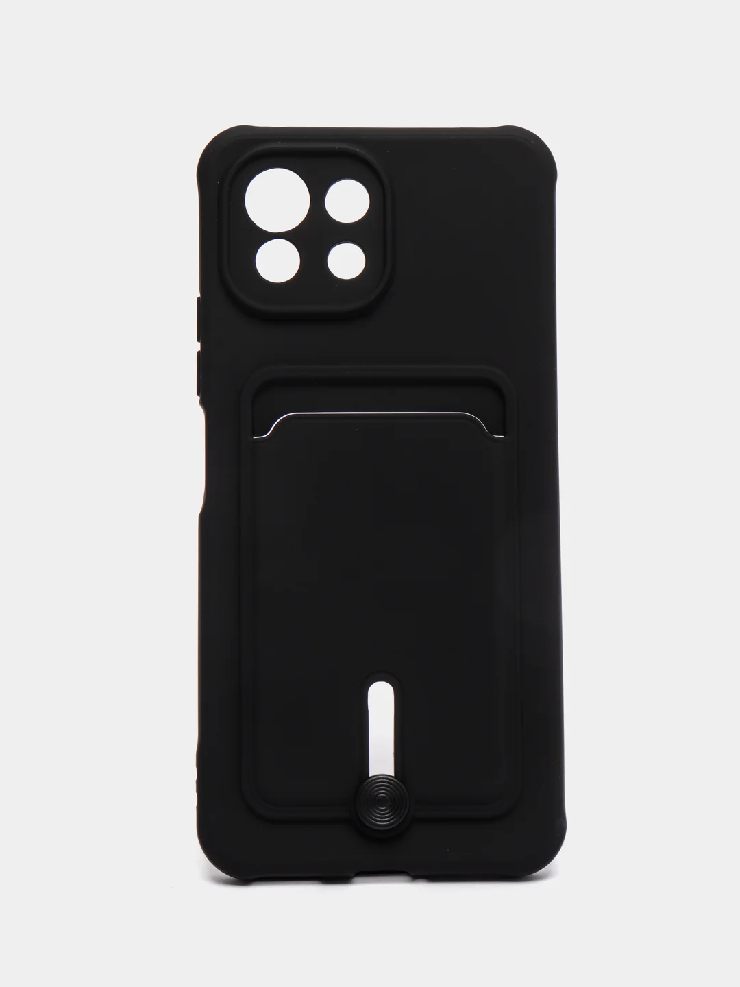 Черный чехол для Xiaomi Mi 11 Lite / Mi 11 Lite 5G NE ( Ми 11 Лайт )с карманом для карт