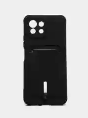 Черный чехол для Xiaomi Mi 11 Lite / Mi 11 Lite 5G NE ( Ми 11 Лайт )с карманом для карт