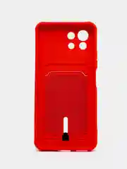 Красный чехол для Xiaomi Mi 11 Lite / Mi 11 Lite 5G NE ( Ми 11 Лайт )с карманом для карт