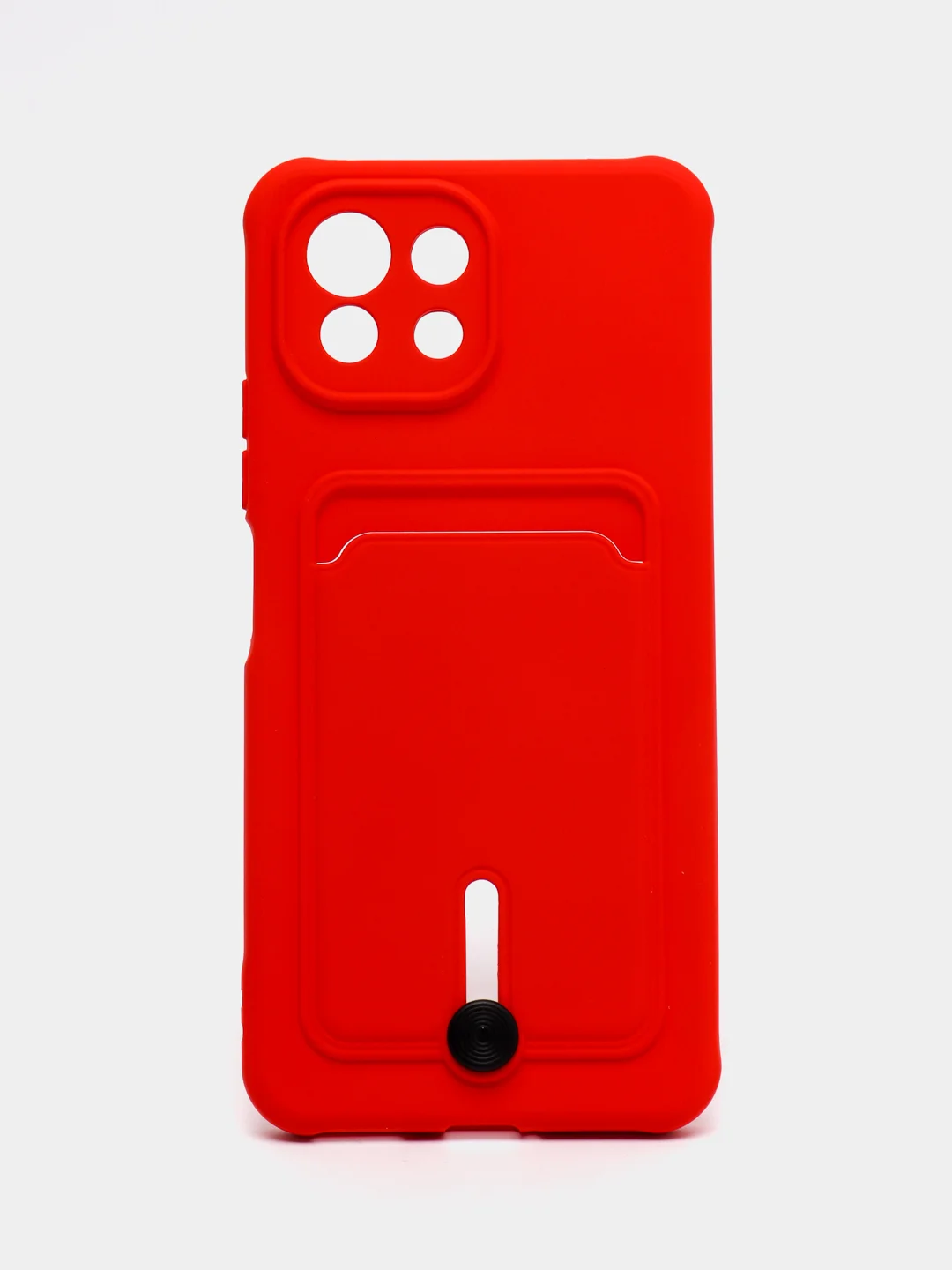 Красный чехол для Xiaomi Mi 11 Lite / Mi 11 Lite 5G NE ( Ми 11 Лайт )с карманом для карт