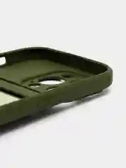 Зелёный хаки силиконовый чехол для iPhone 14 Pro (Айфон 14 Про), с карманом для карт, чехол на айфон