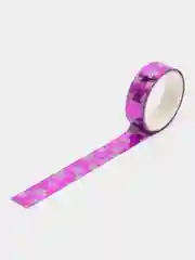 Кораллово-розовый скотч декоративный, глиттерный