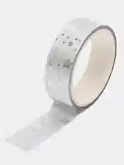 Серебряный скотч декоративный, глиттерный