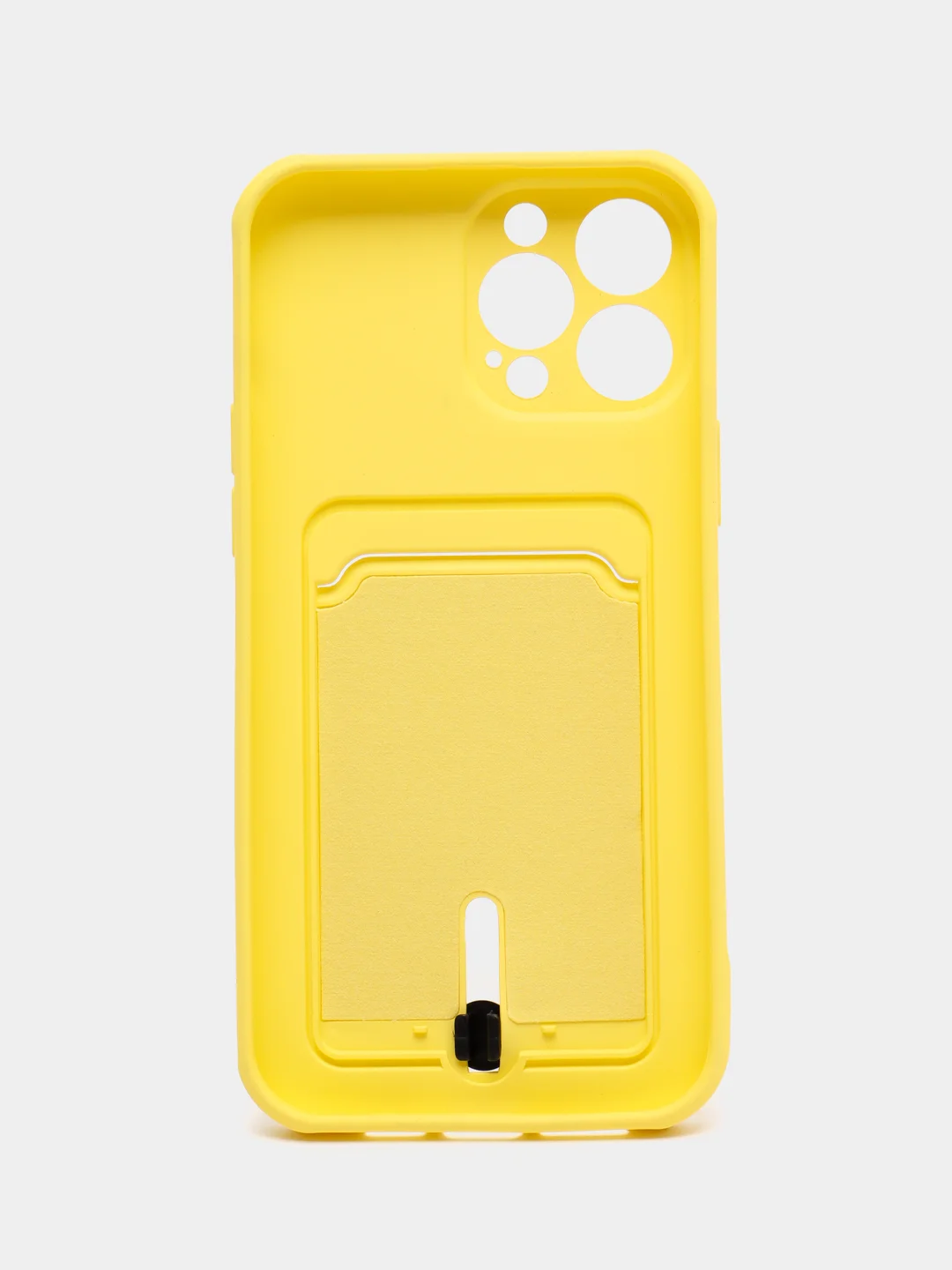 Желтый силиконовый чехол для iPhone 13 Pro Max (Айфон 13 Про Макс) , чехол на айфон с карманом