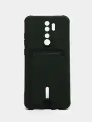 Тёмно-зелёный чехол для Xiaomi Redmi Note 8 Pro (Редми Нот 8 Про) силиконовый , с карманом