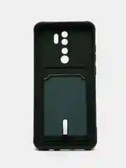 Тёмно-зелёный чехол для Xiaomi Redmi Note 8 Pro (Редми Нот 8 Про) силиконовый , с карманом