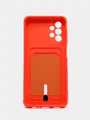 Коралловый чехол силиконовый на Samsung Galaxy A13 4G (Самсунг Галакси А13 4Г) , с карманом для карт