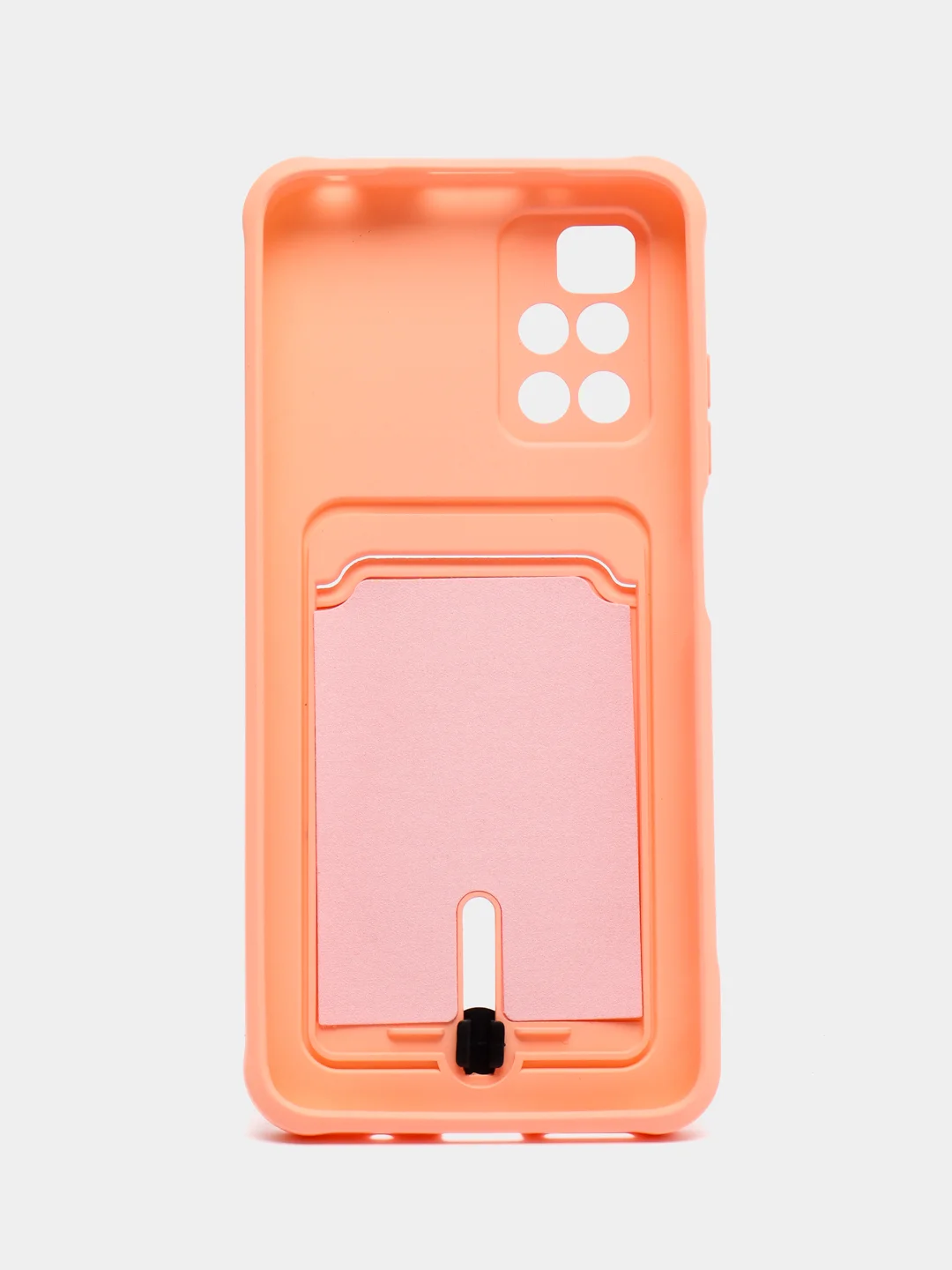 Пудровый силиконовый чехол для Xiaomi Redmi 10 ( Сяоми Редми 10 ) с карманом для карт