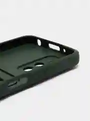 Тёмно-зелёный силиконовый чехол для Xiaomi Redmi 10 ( Сяоми Редми 10 ) с карманом для карт