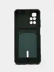 Тёмно-зелёный силиконовый чехол для Xiaomi Redmi 10 ( Сяоми Редми 10 ) с карманом для карт