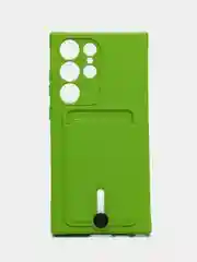 Лайм чехол для Samsung Galaxy S23 Ultra (Самсунг Галакси С23 Ультра), силиконовый, с карманом