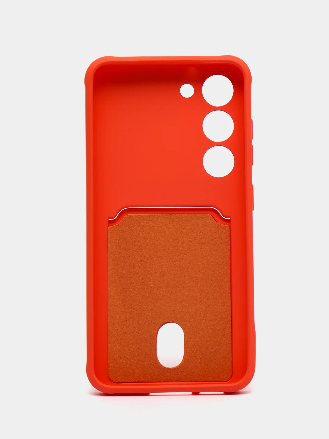 Коралловый чехол силиконовый на Samsung Galaxy S23 (Самсунг Галакси С23), с карманом