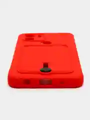 Красный чехол Xiaomi Redmi A1 Plus, A2 Plus A1+ A2+ (Редми А1 Плюс А2 Плюс) силиконовый с карманом