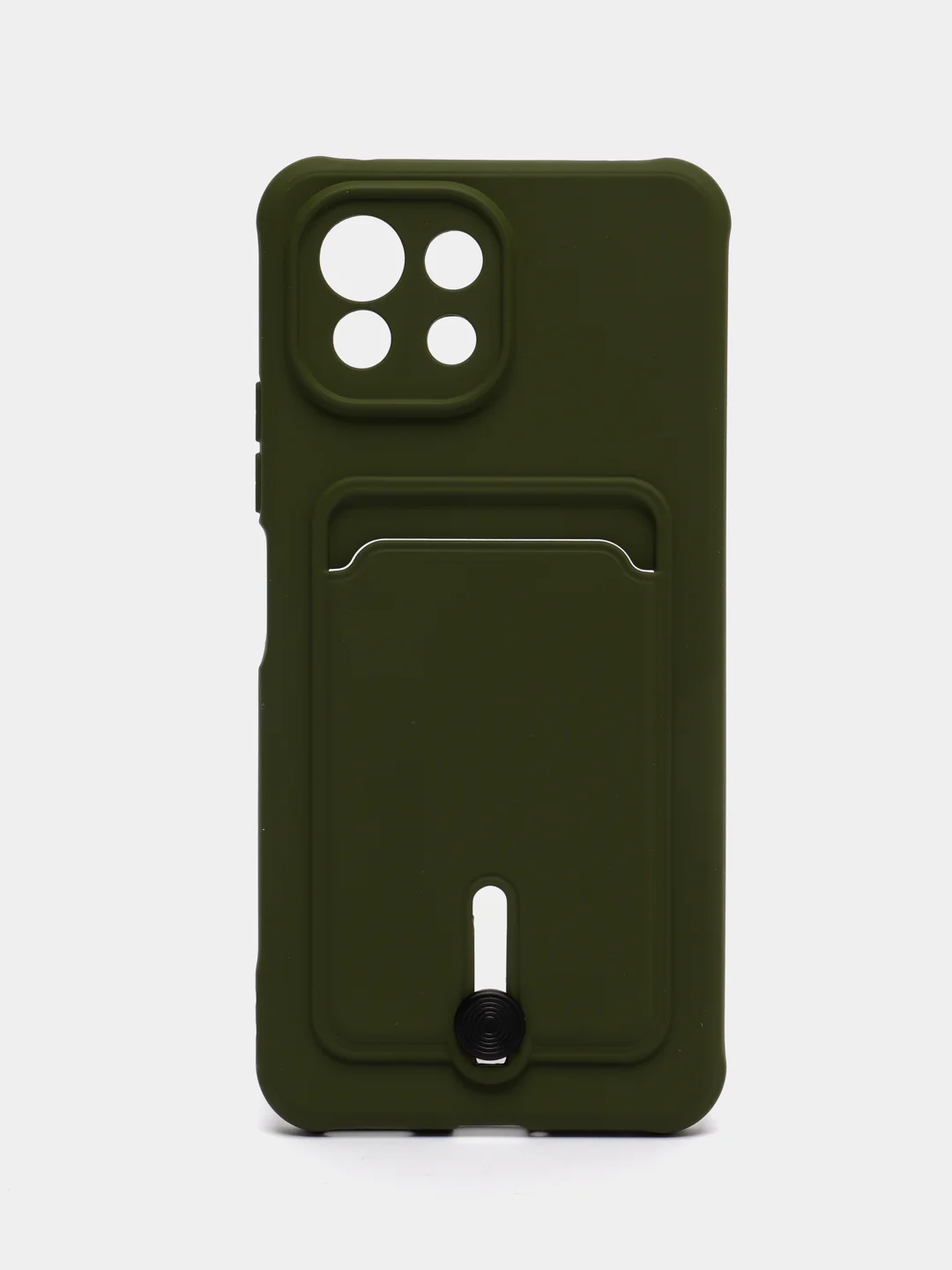 Зелёный хаки чехол для Xiaomi Mi 11 Lite / Mi 11 Lite 5G NE ( Ми 11 Лайт )с карманом для карт