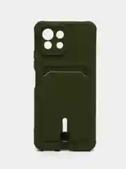 Зелёный хаки чехол для Xiaomi Mi 11 Lite / Mi 11 Lite 5G NE ( Ми 11 Лайт )с карманом для карт
