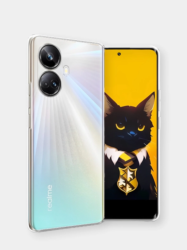 Чехол Realme 10 Pro Plus Реалми 10 Про Плюс прозрачный силиконовый с защитой камеры