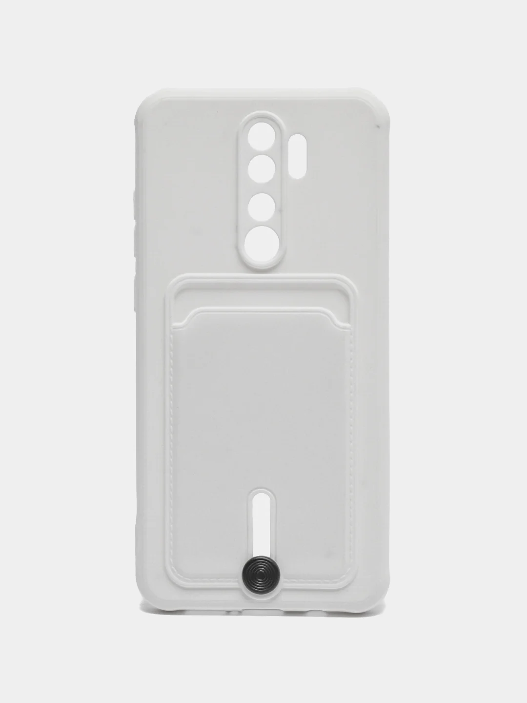 Белый чехол для Xiaomi Redmi Note 8 Pro (Редми Нот 8 Про) силиконовый , с карманом