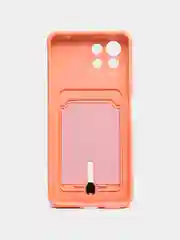 Пастельно-коралловый чехол для Xiaomi Mi 11 Lite / Mi 11 Lite 5G NE ( Ми 11 Лайт )с карманом для карт