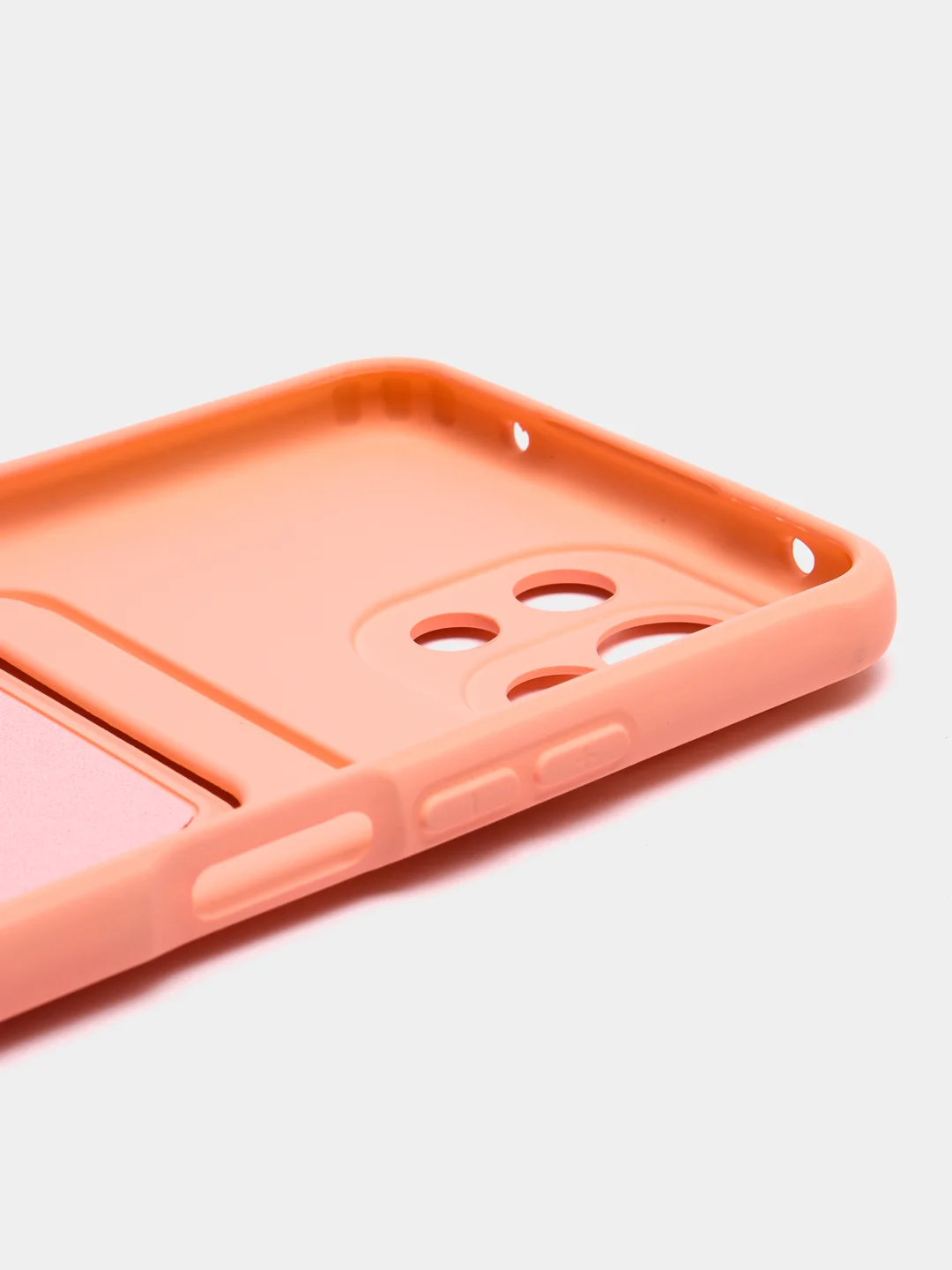 Пастельно-коралловый чехол для Xiaomi Mi 11 Lite / Mi 11 Lite 5G NE ( Ми 11 Лайт )с карманом для карт