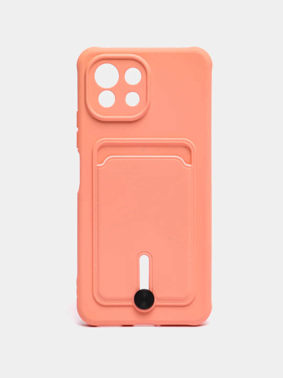 Пастельно-коралловый чехол для Xiaomi Mi 11 Lite / Mi 11 Lite 5G NE ( Ми 11 Лайт )с карманом для карт
