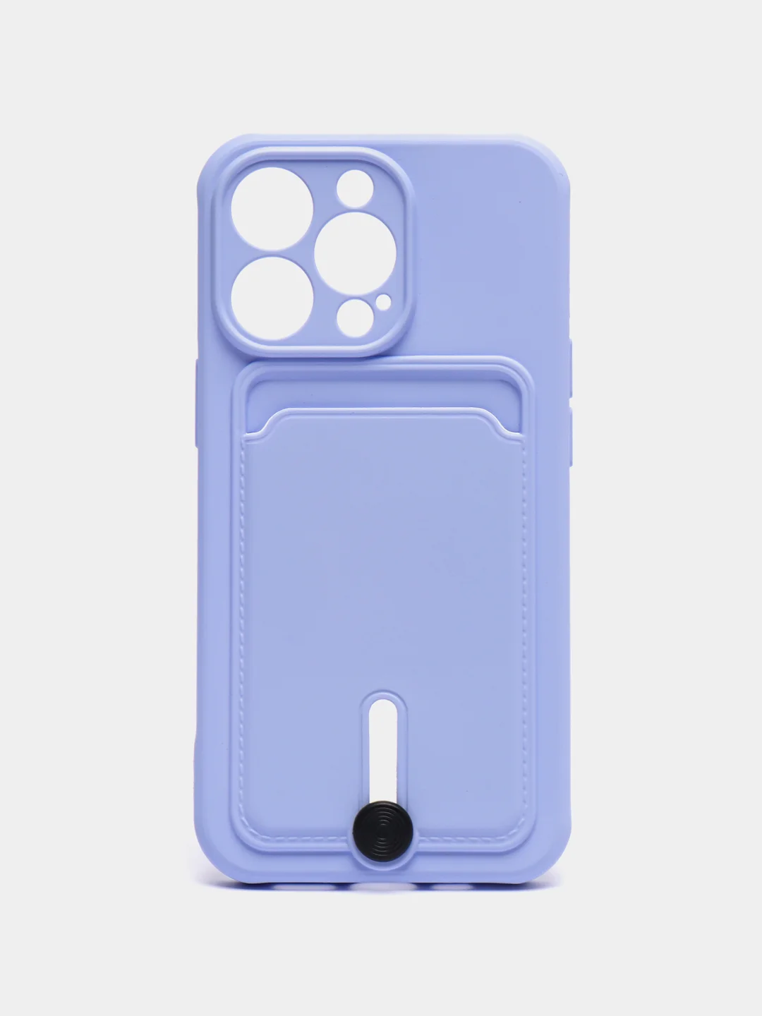 Лавандовый силиконовый чехол для iPhone 13 Pro (Айфон 13 Про) с карманом, чехол на айфон