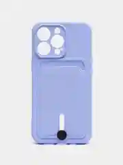 Лавандовый силиконовый чехол для iPhone 13 Pro (Айфон 13 Про) с карманом, чехол на айфон